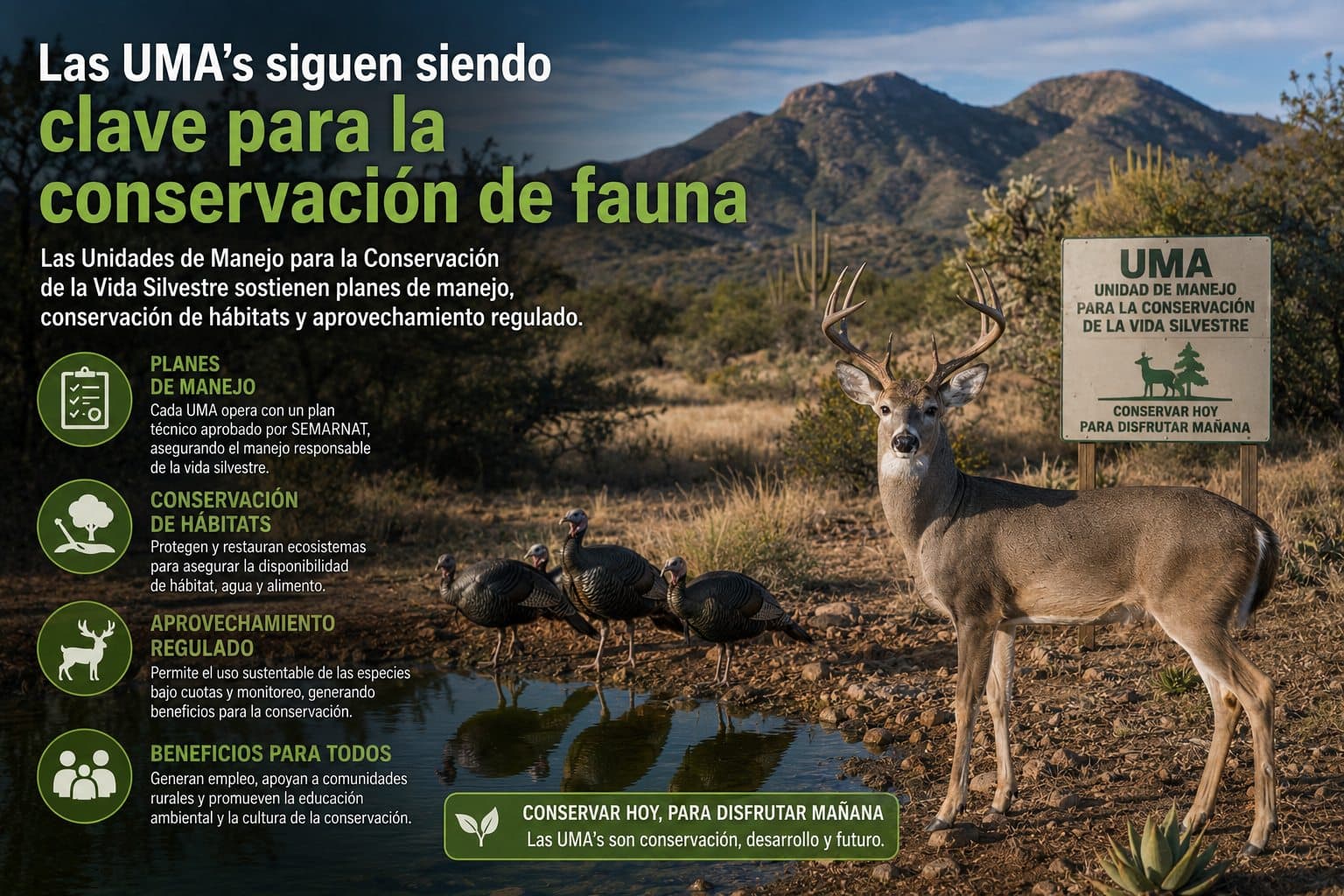 Infografia sobre UMA's y conservacion de fauna en Mexico